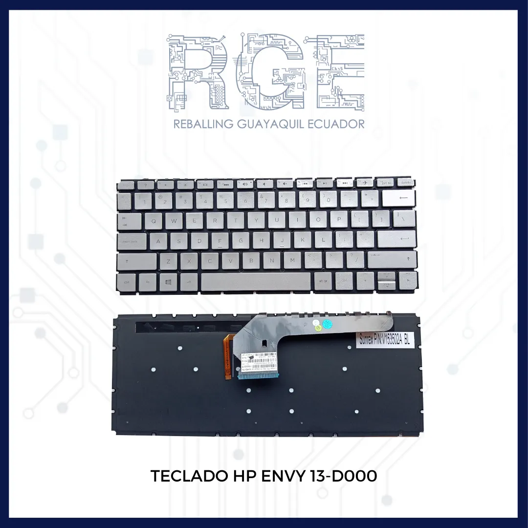 TECLADO PARA LAPTOP HP ENVY 13-D 13-D024 D061SA (PLATEADO CON LUZ)