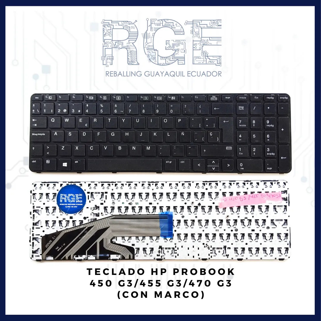 TECLADO HP PROBOOK 450 G3/455 G3/470 G3, EN ESPAÑOL (CON MARCO