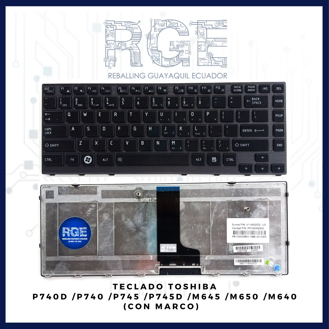 TECLADO TOSHIBA P740D, P740, PT45D, M645, M650